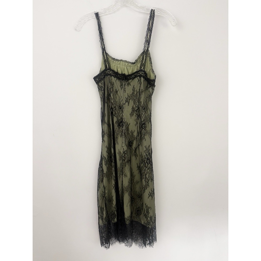CIDER New Black Lace Milkmaid DRESS M Green Mesh Whimsigoth Fairy Grunge Goblin - Picture 8 of 16